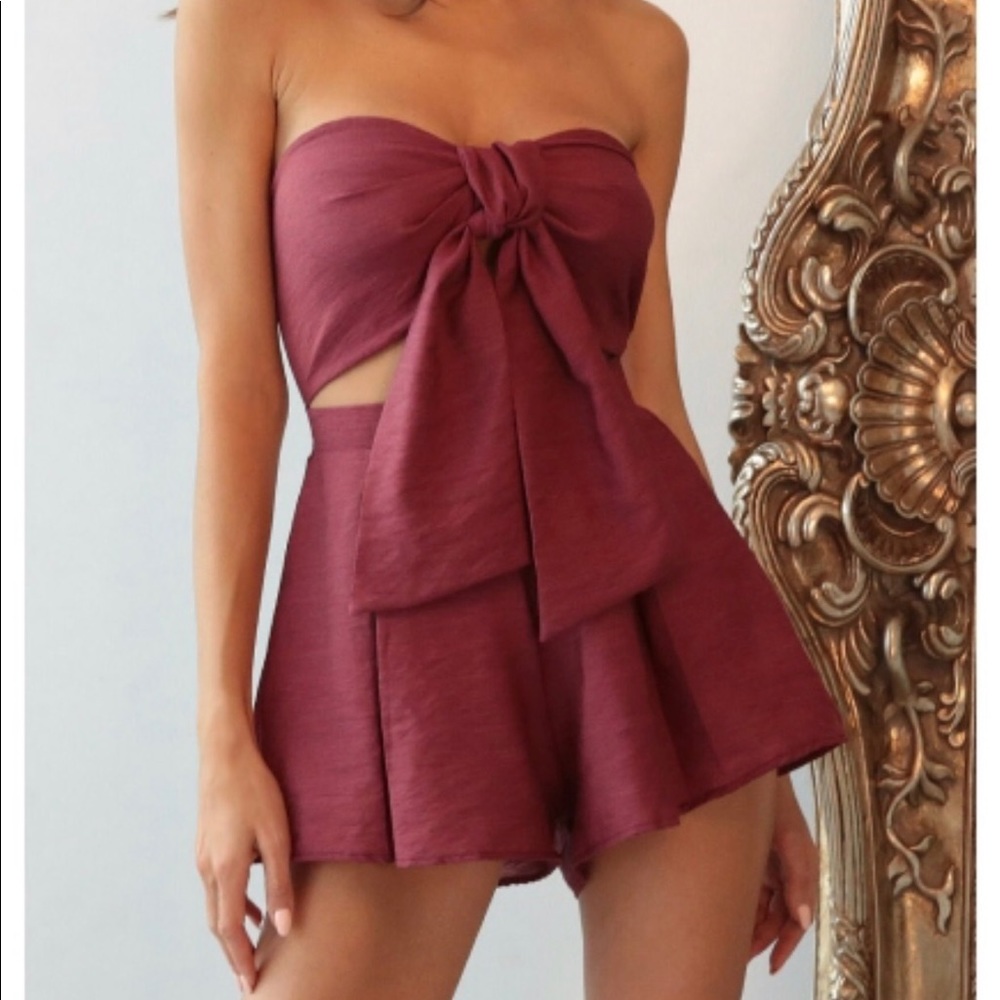 Burgundy Lucy in the Sky Romper